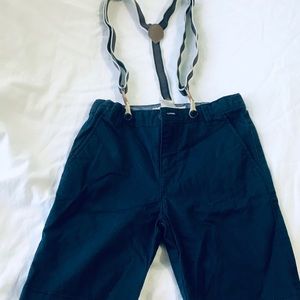 NWT Navy shirt with suspenders